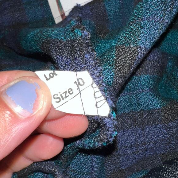 Vintage 1980s Stefano International Blue & Green Plaid Wrap Skort - Size 10 - Picture 7 of 16